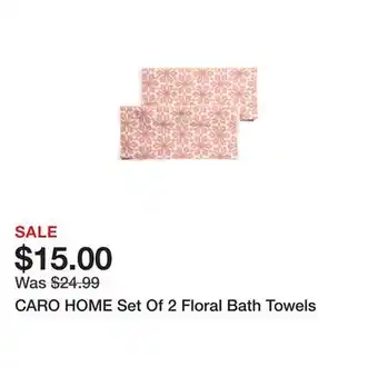 Marshalls CARO HOME Set Of 2 Floral Bath Towels offer