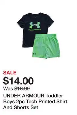 Marshalls UNDER ARMOUR Toddler Boys 2pc Tech Printed Shirt And Shorts Set offer