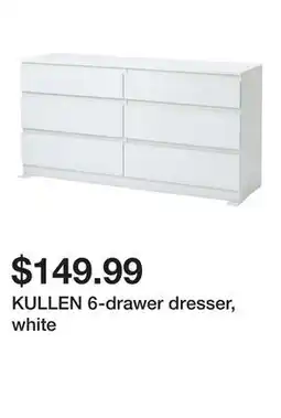 Ikea KULLEN 6-drawer dresser, white offer