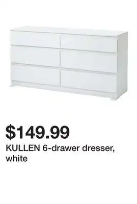 Ikea KULLEN 6-drawer dresser, white offer