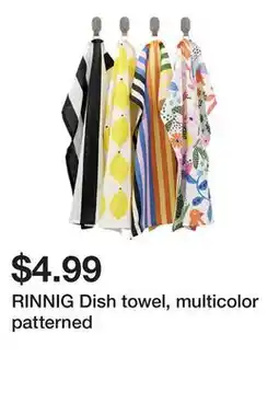 Ikea RINNIG Dish towel, multicolor patterned offer