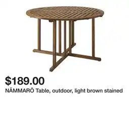 Ikea NÄMMARÖ Table, outdoor, light brown stained offer