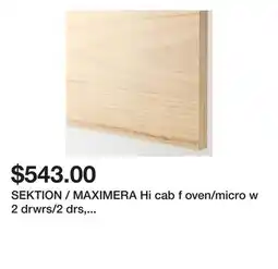 Ikea SEKTION / MAXIMERA Hi cab f oven/micro w 2 drwrs/2 drs, white/Askersund light ash effect offer