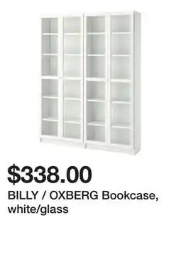 Ikea BILLY / OXBERG Bookcase, white/glass offer