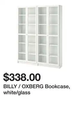 Ikea BILLY / OXBERG Bookcase, white/glass offer