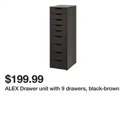 Ikea ALEX Drawer unit with 9 drawers, black-brown offer