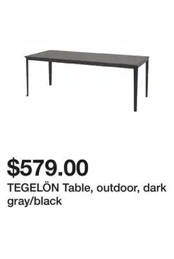 Ikea TEGELÖN Table, outdoor, dark gray/black offer