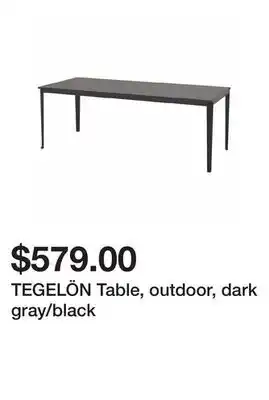 Ikea TEGELÖN Table, outdoor, dark gray/black offer