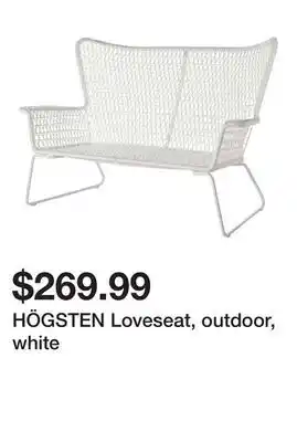 Ikea HÖGSTEN Loveseat, outdoor, white offer