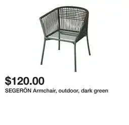 Ikea SEGERÖN Armchair, outdoor, dark green offer