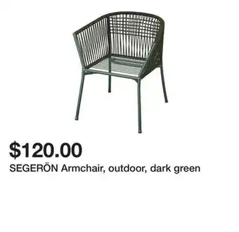 Ikea SEGERÖN Armchair, outdoor, dark green offer