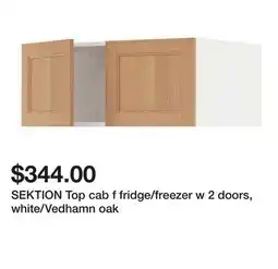 Ikea SEKTION Top cab f fridge/freezer w 2 doors, white/Vedhamn oak offer