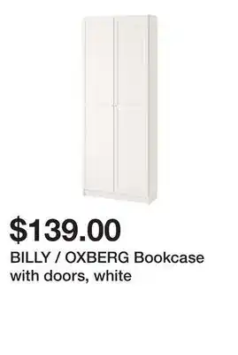 Ikea BILLY / OXBERG Bookcase with doors, white offer