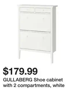 Ikea GULLABERG Shoe cabinet with 2 compartments, white offer