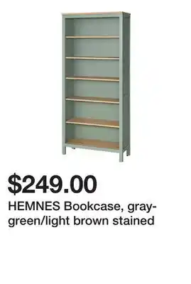 Ikea HEMNES Bookcase, gray-green/light brown stained offer