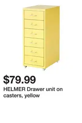 Ikea HELMER Drawer unit on casters, yellow offer