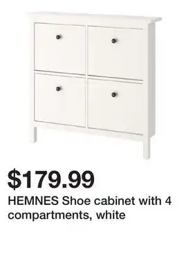 Ikea HEMNES Shoe cabinet with 4 compartments, white offer