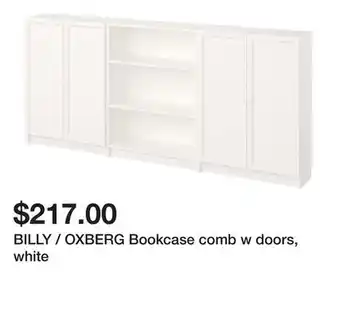 Ikea BILLY / OXBERG Bookcase comb w doors, white offer