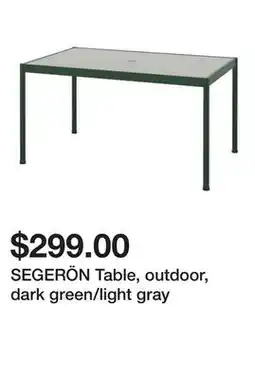 Ikea SEGERÖN Table, outdoor, dark green/light gray offer