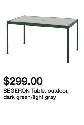 Ikea SEGERÖN Table, outdoor, dark green/light gray offer