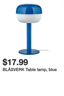 Ikea BLÃ…SVERK Table lamp, blue offer