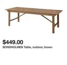 Ikea BONDHOLMEN Table, outdoor, brown offer