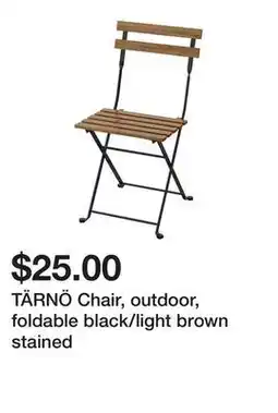 Ikea TÄRNÖ Chair, outdoor, foldable black/light brown stained offer