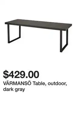 Ikea VÄRMANSÖ Table, outdoor, dark gray offer