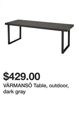 Ikea VÄRMANSÖ Table, outdoor, dark gray offer