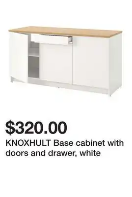 Ikea KNOXHULT Base cabinet with doors and drawer, white offer