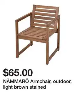 Ikea NÄMMARÖ Armchair, outdoor, light brown stained offer