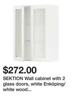 Ikea SEKTION Wall cabinet with 2 glass doors, white Enköping/white wood effect offer