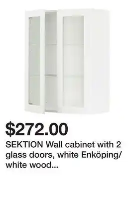 Ikea SEKTION Wall cabinet with 2 glass doors, white Enköping/white wood effect offer
