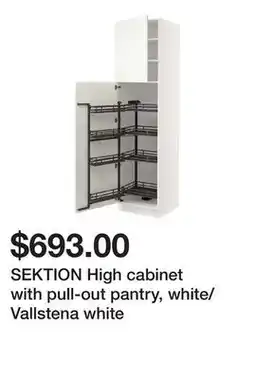 Ikea SEKTION High cabinet with pull-out pantry, white/Vallstena white offer