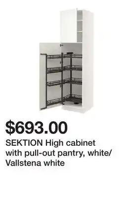 Ikea SEKTION High cabinet with pull-out pantry, white/Vallstena white offer