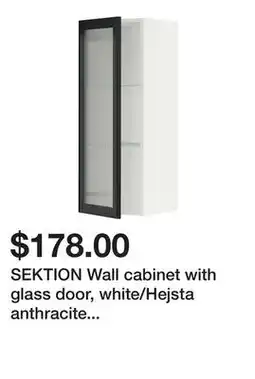 Ikea SEKTION Wall cabinet with glass door, white/Hejsta anthracite reeded glass offer