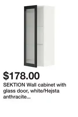 Ikea SEKTION Wall cabinet with glass door, white/Hejsta anthracite reeded glass offer