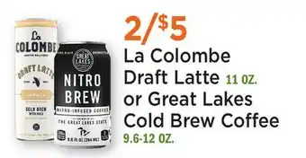 Heinen's La Colombe Draft Latte 11 OZ. or Great Lakes Cold Brew Coffee 9.6-12 OZ offer