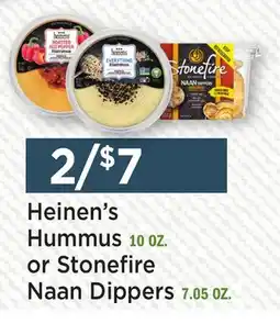 Heinen's Heinen's Hummus 10 OZ. or Stonefire Naan Dippers 7.05 OZ offer