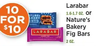 Heinen's Larabar 1.6-1.7 OZ. or Nature's Bakery Fig Bars 2 OZ offer