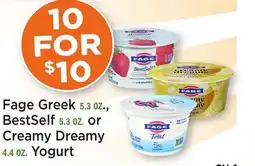 Heinen's Fage Greek 5.3 OZ., BestSelf 5.3 OZ. or Creamy Dreamy 4.4 OZ. Yogurt offer