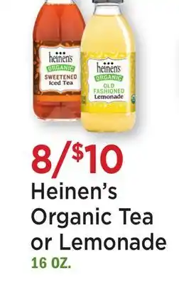Heinen's Heinen's Organic Tea or Lemonade offer