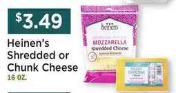 Heinen's Heinen's Shredded or Chunk Cheese offer