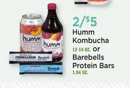 Heinen's Humm Kombucha 12-14 OZ. or Barebells Protein Bars 1.94 OZ offer