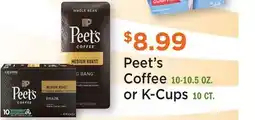 Heinen's Peet's Coffee 10-10.5 OZ. or K-Cups 10 CT offer