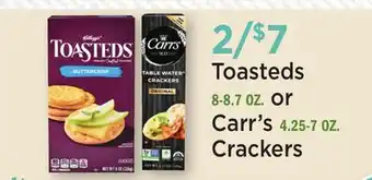 Heinen's Toasteds 8-8.7 OZ. or Carr's 4.25-7 OZ. Crackers offer