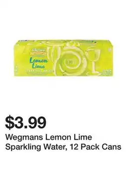 Wegmans Wegmans Lemon Lime Sparkling Water, 12 Pack Cans offer