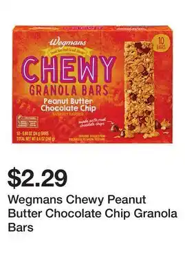 Wegmans Wegmans Chewy Peanut Butter Chocolate Chip Granola Bars offer