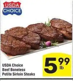 Albertsons USDA Choice Beef Boneless Petite Sirloin Steaks offer