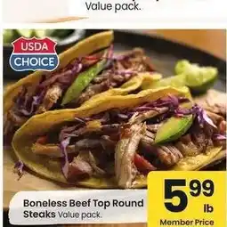 Albertsons Boneless Beef Top Round Steaks - Value pack offer